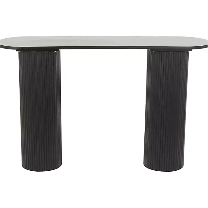 Kirklands Home Ribbed Pillars Console Table Black