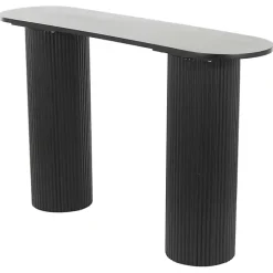 Kirklands Home Ribbed Pillars Console Table Black