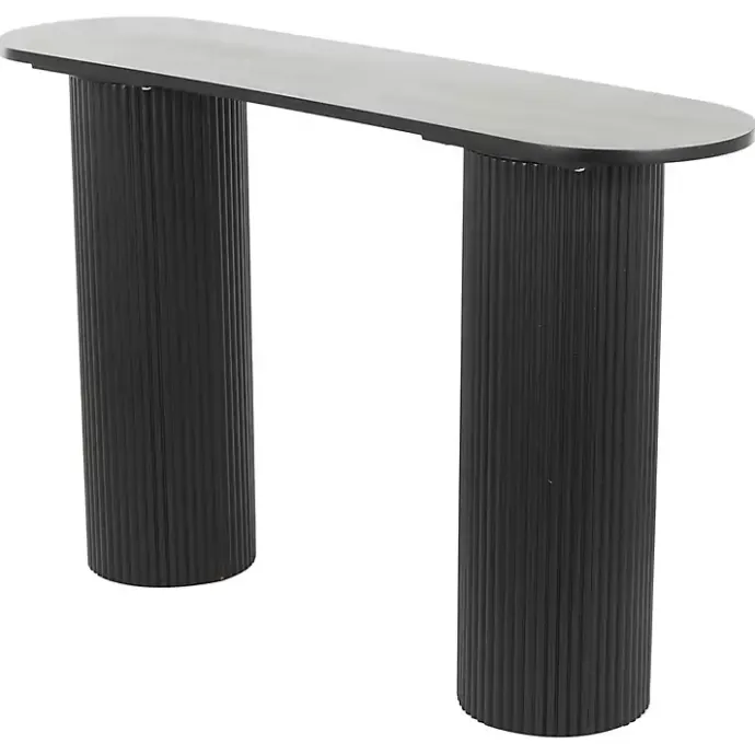 Kirklands Home Ribbed Pillars Console Table Black