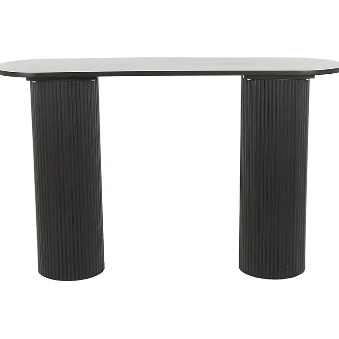 Kirklands Home Ribbed Pillars Console Table Black