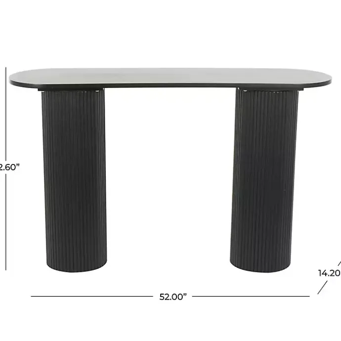 Kirklands Home Ribbed Pillars Console Table Black