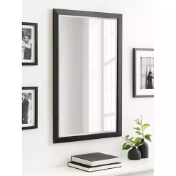 Kirklands Home Black Ribbed Renna Wall Mirror, 24x36 in.