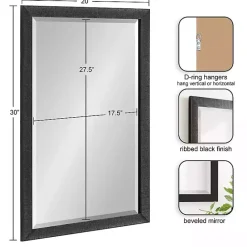 Online Kirklands Home Black Ribbed Renna Wall Mirror, 20x30 in.