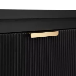 Clearance Kirklands Home Ribbed Wood Colleen Accent Table Black