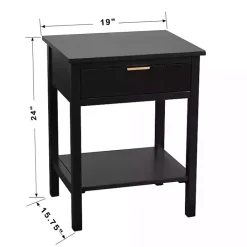 Clearance Kirklands Home Ribbed Wood Colleen Accent Table Black