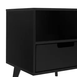 Clearance Kirklands Home Riviera Single Drawer Nightstand Black