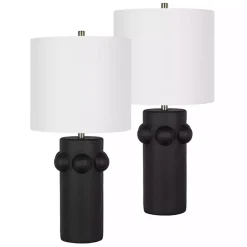 Kirklands Home Black Robust Table Lamps, Set of 2 White