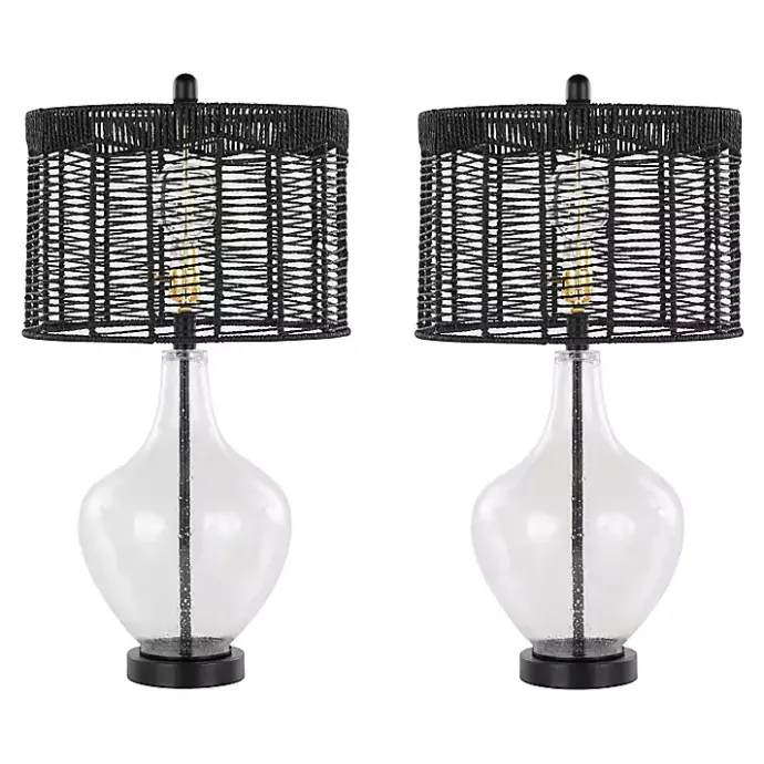 Outlet Kirklands Home Rope Jenny Table Lamps, Set of 2 Black