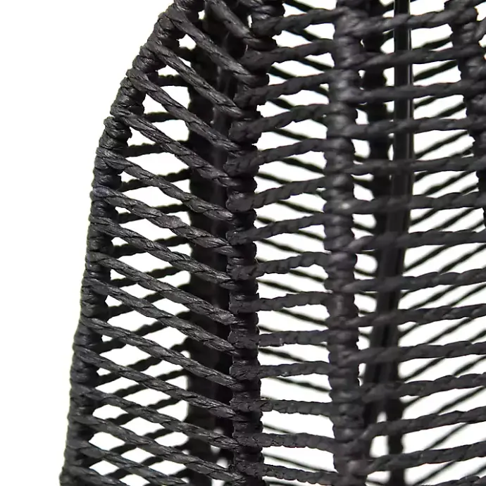 Online Kirklands Home Black Rope Woven Table Lamp White