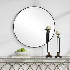 Hot Kirklands Home Black Round Simple Frame Large Wall Mirror