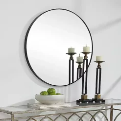 Hot Kirklands Home Black Round Simple Frame Large Wall Mirror