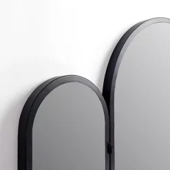 Sale Kirklands Home Rounded Edge Trifold Wall Mirror Black