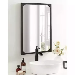 Best Kirklands Home Rounded Rectangle Wall Mirror Black