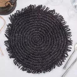 Best Kirklands Home Rustic Raffia Placemats, Set of 4 Black