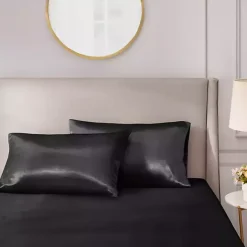 Discount Kirklands Home Satin Standard 2-pc. Pillow Case Set Black