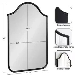 Discount Kirklands Home Scalloped Arch Fellows Wall Mirror Black