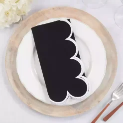 Discount Kirklands Home Scalloped Edge Napkins, Set of 4 Black