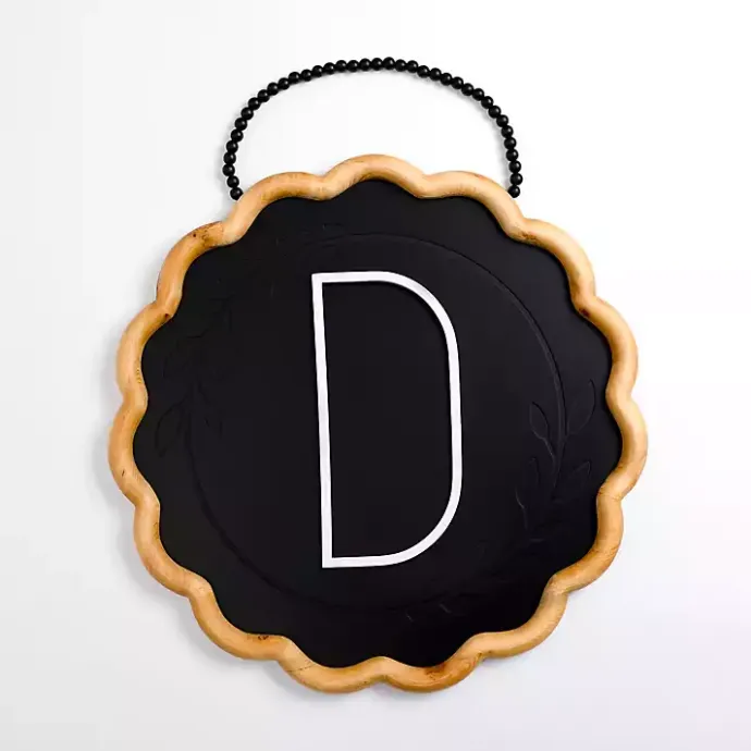 Kirklands Home Black Scalloped Monogram D Wall Plaque
