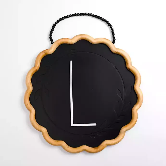 Sale Kirklands Home Black Scalloped Monogram L Wall Plaque