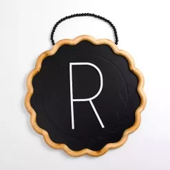 Sale Kirklands Home Black Scalloped Monogram R Wall Plaque
