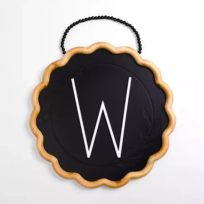 Sale Kirklands Home Black Scalloped Monogram W Wall Plaque