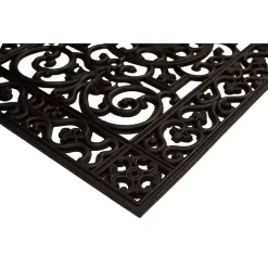 Discount Kirklands Home Scroll Border Rubber Doormat, 36x24 Black