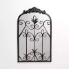 Kirklands Home Black Scrolled Metal Overlay Wall Mirror