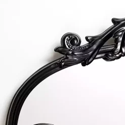 Kirklands Home Black Scrolled Metal Overlay Wall Mirror
