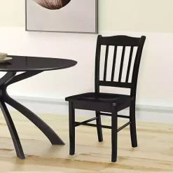 Outlet Kirklands Home Shaker Wood Dining Chairs, Set of 2 Black