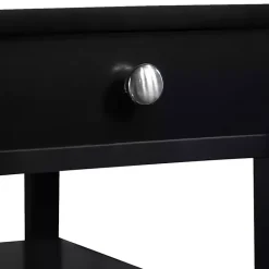 Kirklands Home 2-Shelf Charging Accent Table Black