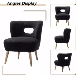 Hot Kirklands Home Sherpa Barrel Accent Chair Black