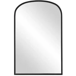 Hot Kirklands Home Black Simple Round Top Wall Mirror