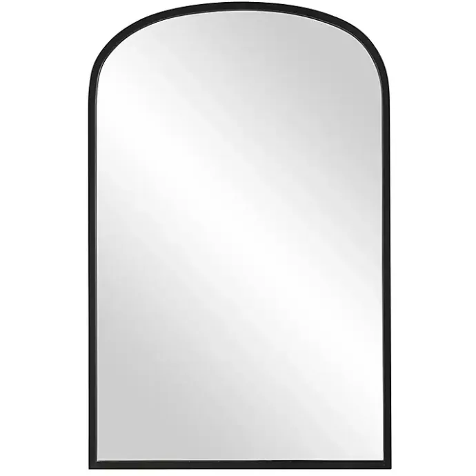 Hot Kirklands Home Black Simple Round Top Wall Mirror