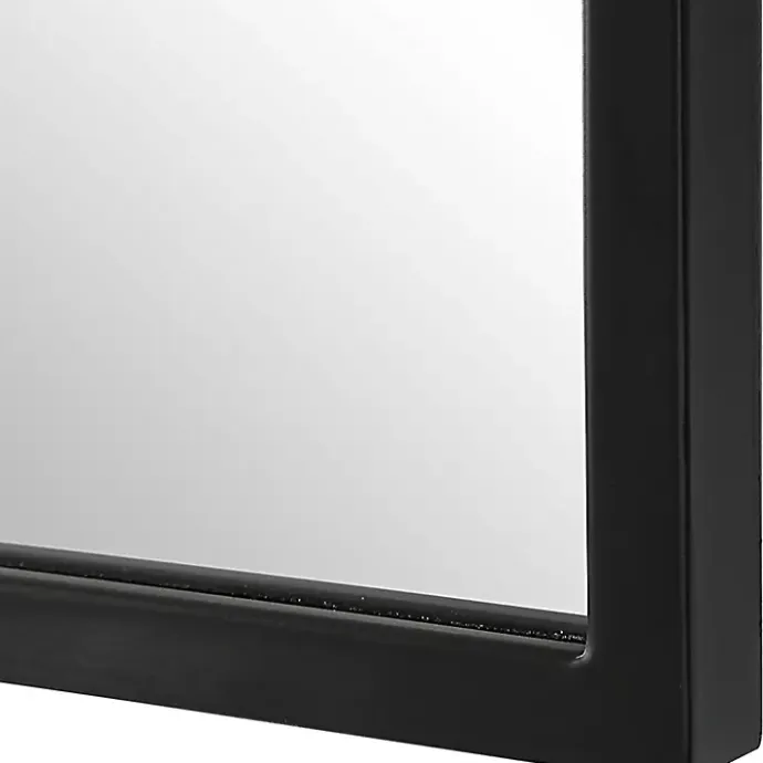 Hot Kirklands Home Black Simple Round Top Wall Mirror