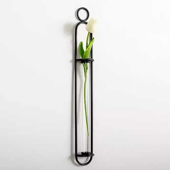 Online Kirklands Home Black Singular Glass Wall Budvase