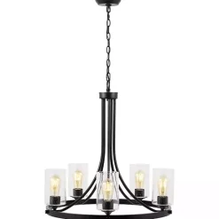 Hot Kirklands Home Sloped Round Adjustable Chandelier Black