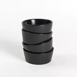 Kirklands Home Stoneware Appetizer Bowls, Set of 4 Black