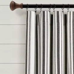 Best Kirklands Home Stripe Farmhouse Curtain Panel Set, 95 in. Black
