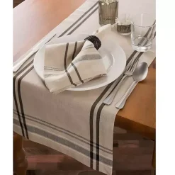 Hot Kirklands Home Stripe French Table Runner Black