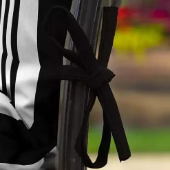 New Kirklands Home Stripe Luxe Outdoor Dining Chair Cushion Black