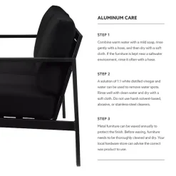 Outlet Kirklands Home Sunbrella Cushions Holland Outdoor Loveseat Black