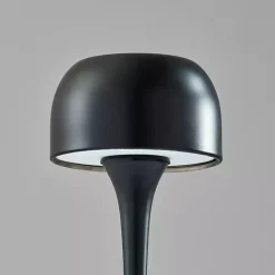 Outlet Kirklands Home Tapered Dome Frosted Light Cordless Lamp Black