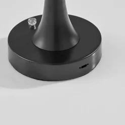Outlet Kirklands Home Tapered Dome Frosted Light Cordless Lamp Black