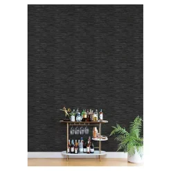 Hot Kirklands Home Textured Grassweave Peel & Stick Wallpaper Black