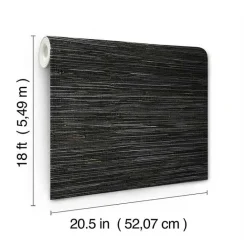 Hot Kirklands Home Textured Grassweave Peel & Stick Wallpaper Black