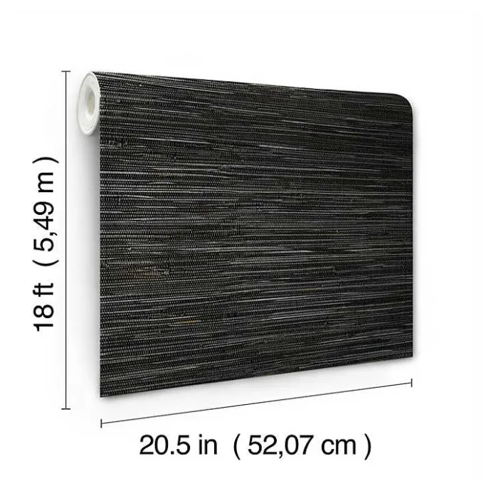 Hot Kirklands Home Textured Grassweave Peel & Stick Wallpaper Black