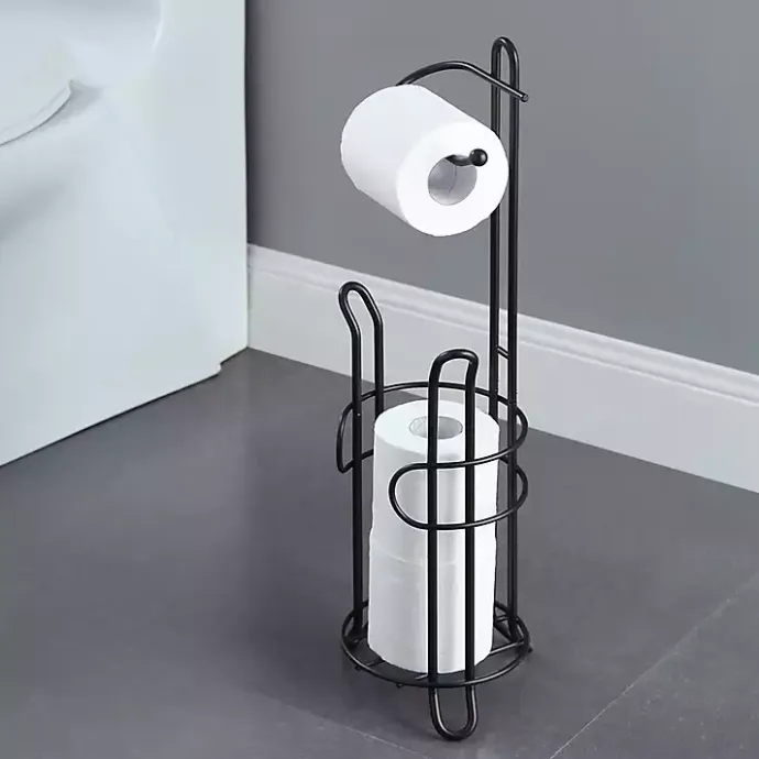 Kirklands Home Toilet Paper Storage Stand Black