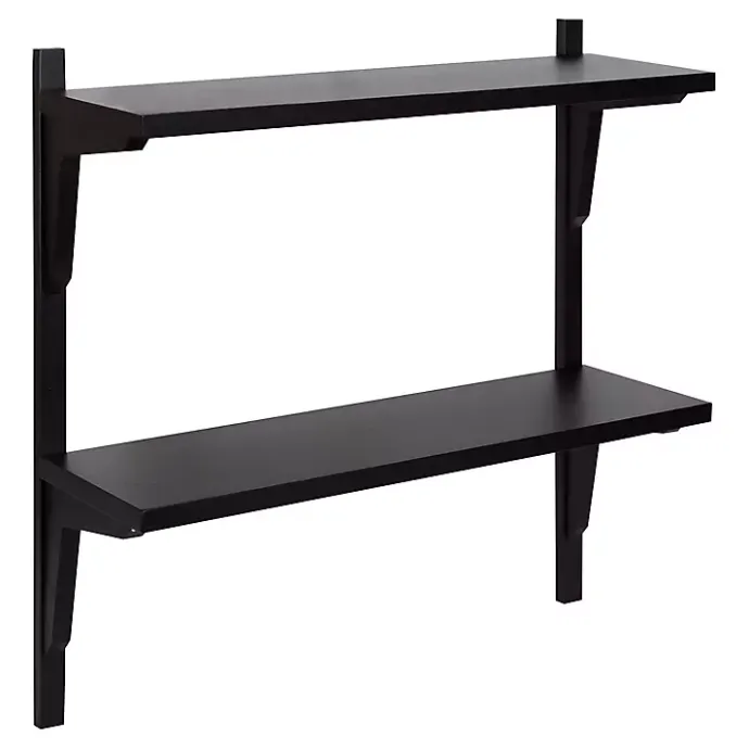 Online Kirklands Home Traditional Two-Tiered Wall Shelf Black