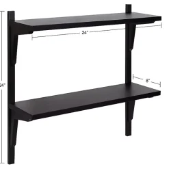 Online Kirklands Home Traditional Two-Tiered Wall Shelf Black