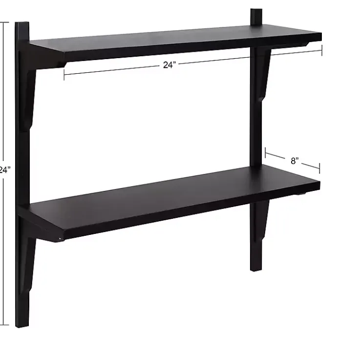 Online Kirklands Home Traditional Two-Tiered Wall Shelf Black